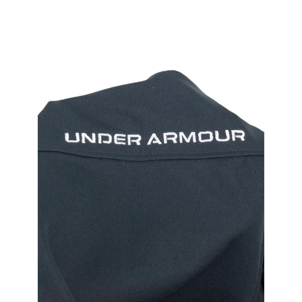 Under Armour Mens Large Polo Shirt Golf Black Short Sleeve Stretch NWT $59.99